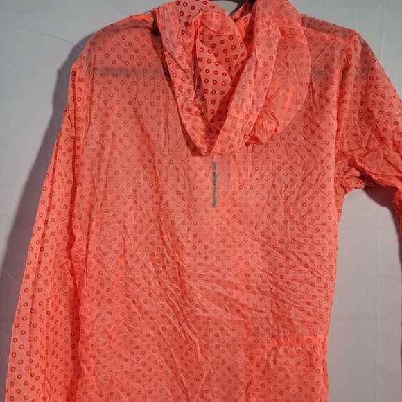 Nike Light Weight Packable Neon Water Resistant Hooded Sheer Full Zip Jacket M - Picture 6 of 12
